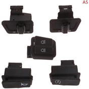 Resim Siyah 5 Adet Motosiklet Başlangıç Anahtarı Korna Işık Dönüş Sinyali Yüksek Düşük Işın Düğmesi Anahtarı 