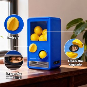Resim Personalized Musical Gachapon Surprise Box - Vintage Mini Jukebox - Klein Blue / 5 Capsules (Photo + Music Customization) 
