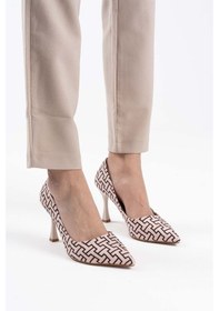 Resim Kelsey Kadın Bej Desenli Stiletto Bej 