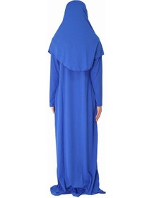 Resim Zehranaz Namaz Elbisesi Saks Mavisi Fermuarlı Namaz Elbisesi Saks 
