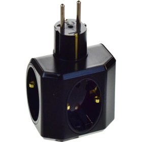 Resim Viko Yonca Plus Siyah Üçlü Topraklı Priz 90303004ZM 