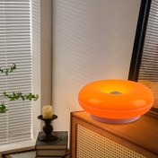 Resim LED Yaratıcı Masa Lambası, Modern Tasarım Donut Dokunmatik Kontrollü Ayarlanabilir Parlaklık ve Renk Sıcaklıklı USB'li Yatak Odası ve Çalışma Masası Dekoru 