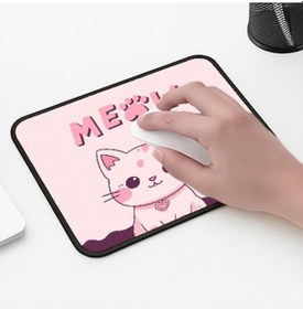 Resim Meow Tatlış Kedi Tasarımlı 33x28 Cm Mousepad Kaymaz Taban Rahat Konforlu Mouse Pad 