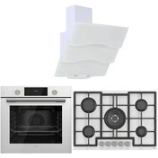 Resim Ferre Flowart 75 Serisi Beyaz Ankastre Set (BSPR600+ED036+qms63cb) 