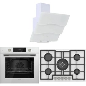 Resim Ferre Flowart 75 Serisi Beyaz Ankastre Set (BSPR600+ED036+qms63cb) 