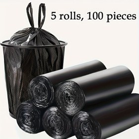 Resim 5 Rulo 100 Adet Büyük Boy Siyah Çöp Torbası - Sızdırmaz, Dayanıklı Polietilen, Ev, Ofis, Mutfak, Banyo ve Dış Mekan Kullanımı için, Çok Amaçlı Temizlik Çözümü, Kullanışlı Rulo Tasarımı, Ofis Atık İmhası | Şık Siyah Torbalar, büyük boy çöp poşeti, battal boy çöp poşeti, siyah plastik ç, çöp poşeti orta boy 