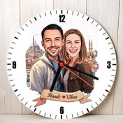 Resim Eminönü ve Aşkımız Karikatürlü Duvar Saati 