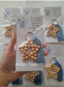 Resim Ahsen Tasarım 25 Adet Yıldız Anahtarlık Bebek Hediyelikleri Mevlid Şekeri 