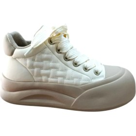 Resim Guja 26k426-1 Kadın Kalın Taban Sneaker Ayakkabı Bej Siyah 