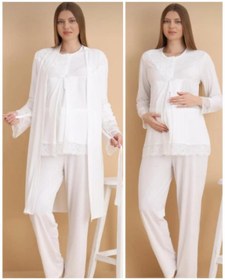 Resim BirolGaye 26005 Hamile Lohusa 3 Lü Pijama Sabahlık Tk 