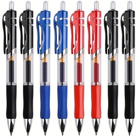 Resim 18 adet Kawaii Jel Kalem Seti, Ekstra İnce Uç 0.5mm, Geri Çekilebilir Plastik Toplar, Yuvarlak Vücut, Siyah/Mavi/Kırmızı Mürekkep, Okul ve Ofis Malzemeleri için 