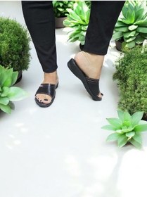 Resim Kadın Anatomik Yumuşak İç Taban Ev Ve Dışarı Terliği Siyah 