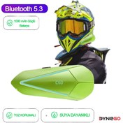 Resim Dynego Motosiklet Kask Kulaklık Rgb Intercom Bluetooth 5.3 Intercom Yeni 2025 Model Yeni Sürüm Set 