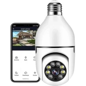 Resim Sanec Wifi 360 Panoramik Ampul Kamera Gece Görüş Ses Akıllı Hareket Algılayıcı 