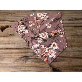 Resim Kahverengi Zeminli Çiçek Desenli Runner Çok Renkli 