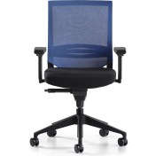 Resim Bürotime Cozy Çalışma Koltuğu - 3D Kol - Plastik Ayak - Siyah/mavi 