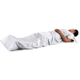 Resim Pazly Taşınabilir Termal Tek Kullanımlık Uyku Tulumu Yansıtıcı Gümüş Kilitli Gümüş 