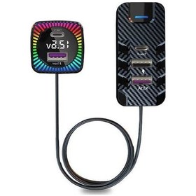 Resim Fortunelane Yq3 Siyah 5 Port Süper Hızlı Usb Şarj Cihazı 12-24v Uyumlu Gerçek Zamanlı Voltaj Tespiti 