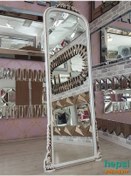 Resim Matmazel Model Eskitme Beyaz Renk Varaklı Ayaklı Boy Aynası Beyaz 