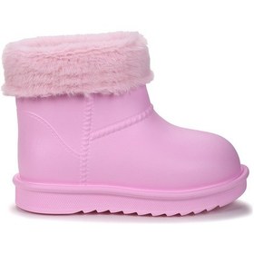 Resim Kiko Kids Geta Su Geçirmez İçi Kürklü Kız Çocuk Eva Yağmur Kar Çizme Pembe Pembe 