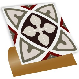 Resim Tink Kendinden Yapışkanlı Seramik ve Yer Döşemesi Modern Rumi Desenli Pvc Karo 30X30 cm (4 Adet) 0,36M² 