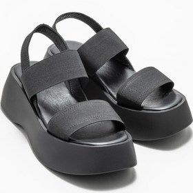 Resim Elle Shoes Siyah Kadın Dolgu Topuk Sandalet 