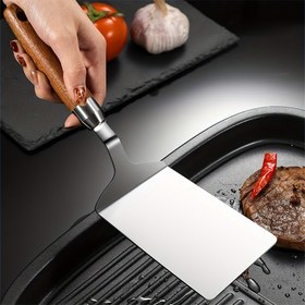 Resim Paslanmaz çelik pişirme küreği, Teppanyaki spatulası, biftek ve pizza kepçesi, çevirmeci yumurta tavası, 1 set mutfak aletleri, önceki soslama ihtiyacınız ile müşterilerinize hizmet sunun 
