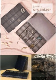 Resim Bayev Füme 2 Adet 18 Bölmeli Kolye Yüzük Kapaklı Takı Kutusu Dikiş Kutusu Organizer Düzenleyici Kutu 