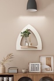 Resim Ahşap Dekoratif Duvar Rafı (MTS-136) 