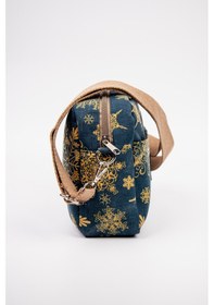 Resim Fabric Craft Bag Omuz Çantası Kadın Taş Yıkamalı Duck Kumaş Çapraz Askılı Günlük Çanta Lacivert - Sarı 