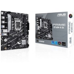Resim ASUS PRIME B760M-R D4 2xDDR4 2x M.2 HDMI 12-13-14.Nesil LGA1700 Soket Anakart 