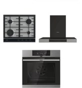 Resim Haier 3'LÜ ANKASTRE SET GAZ OCAKLI İNOX (HWO6OSM2F3XH-HAHG6BF4XH-HATS6DS2XWIFI) 