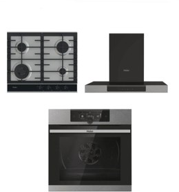 Resim Haier 3'LÜ ANKASTRE SET GAZ OCAKLI İNOX (HWO6OSM2F3XH-HAHG6BF4XH-HATS6DS2XWIFI) 
