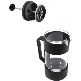 Resim French Press Filtre Kahve Bardağı Bitki Çayı Demlik 420 Ml Siyah 