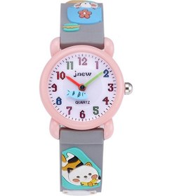 Resim Sones Jnew A335-20082 Çocuk Karikatür 3d Kelebek Su Geçirmez Zaman Bilişsel Silikon Jöle Kayışlı Kuvars Saat Serbest Pudra Pembesi 