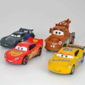 Resim Retoys Şimşek Mcqueen Cars Mater Oyuncak Arabalar 4'lü Set 