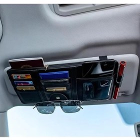 Resim Misda Store Mobile Organizer Güneşlik Araç Cüzdanı, Telefon Tutucu, Gözlük, Kartlık, Kimlik, Para, Kalem Tutucu Siyah 
