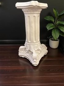 Resim Dekoratif 53 cm Parlak İnci Beyaz Roma Sütunu Ev Bahçe Balkon Dekorasyon Bohem Biblo Heykel 