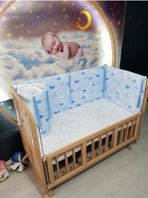 Resim bebek_iklimi 70x130 Bebek Beşik Korumalık Seti Ay Desen 4 Parça 
