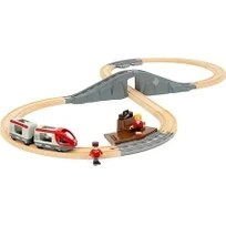 Resim World - 36079 Starter Seyahat Tren Seti | 3 Yaş Üzeri Çocuklar Için 22 Parçalı Ahşap Oyuncak Tren Seti 