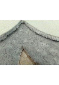 Resim Balat Halı Dekoratif Açık Gri Peluş Yumuşak Bulut Desen Halı 