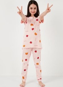 Resim Lela% 100 Pamuk Bisiklet Yaka Kısa Kollu Pijama Takımı Kız Çocuk PİJAMA TAKIMI 6651002 
