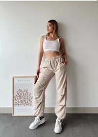 Resim Paraşüt Pantolon Bej Bej 