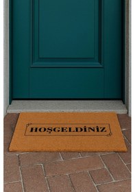 Resim Valerine Life Velür Coco Dokulu Welcome Hoş Geldiniz Kapı Önü Dış Mekan Paspası 45x70cm 27ycm260104 Kahverengi 