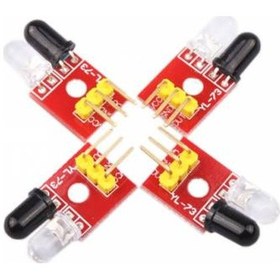 Resim Robotistan 4'Lü Çizgi İzleyen Sensör Seti - 4 Way Tracking Module 