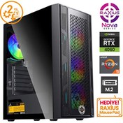 Resim Nova G1 R5 4060-56F13 Ryzen5 5600 8 GB RAM 1 TB SSD RTX 4060 W11P Gaming Masaüstü Bilgisayar Raxius