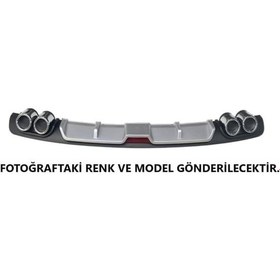 Resim Fiat Doblo D4 Uyumlu Body Kit Difüzör 4 Çıkış Gri Yuvarlak 