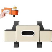 Resim Xuweiwei White Araç Kolçap Arkası Saklama Kutusu Seyahat İçin Askılı Saklama Kutusu 2 Bardak Tutacağı Ve Kağıt Havlu Askısı 