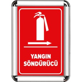 Resim ReklamEdiyoruz Yangın Söndürücü A3 Cerceveli Uyarı ve Yönlendirme Levhası 