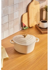 Resim Karaca Love Demir Döküm Tencere Beyaz 